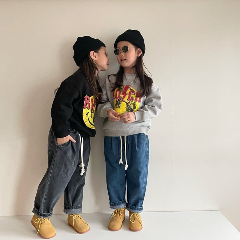 THE GREY - Korean Children Fashion - #Kfashion4kids - Fleece Baggy Jeans - 8