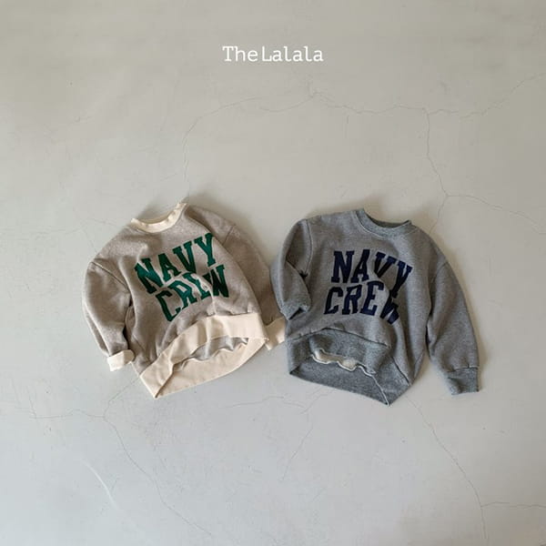 THE LALALA - Korean Children Fashion - #Kfashion4kids - NAVY CREW Sweatshirt
