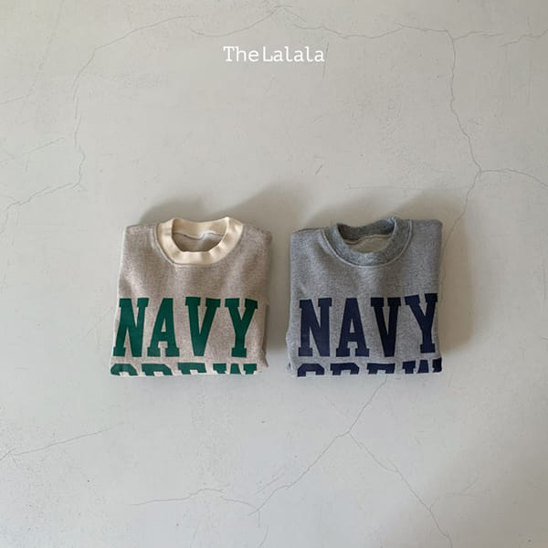 THE LALALA - Korean Children Fashion - #Kfashion4kids - NAVY CREW Sweatshirt - 2