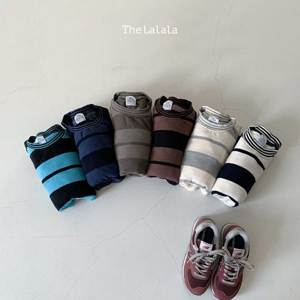 THE LALALA - Korean Children Fashion - #Kfashion4kids - Two Line Fleece Stripes Tee - 2