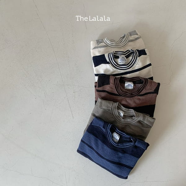 THE LALALA - Korean Children Fashion - #Kfashion4kids - Two Line Fleece Stripes Tee - 4