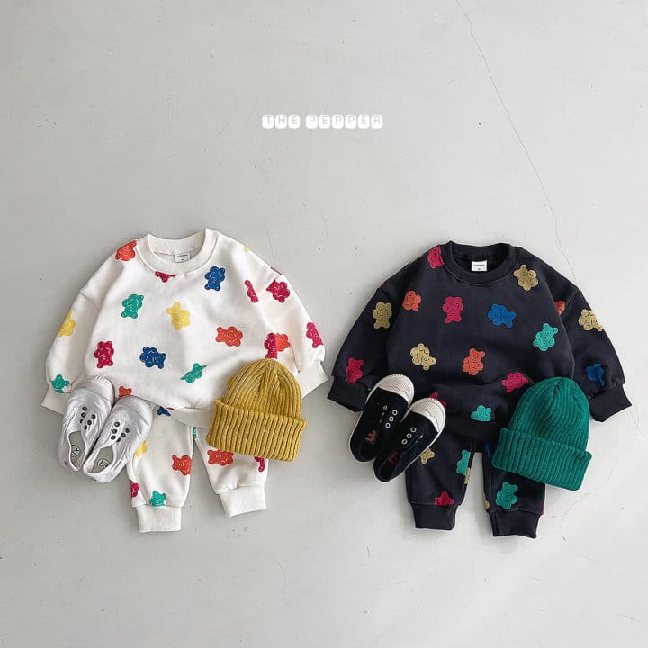 THE PEPPER - Korean Children Fashion - #Kfashion4kids - Jelly Bear Fleece Top Bottom Set