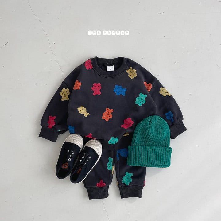 THE PEPPER - Korean Children Fashion - #Kfashion4kids - Jelly Bear Fleece Top Bottom Set - 10