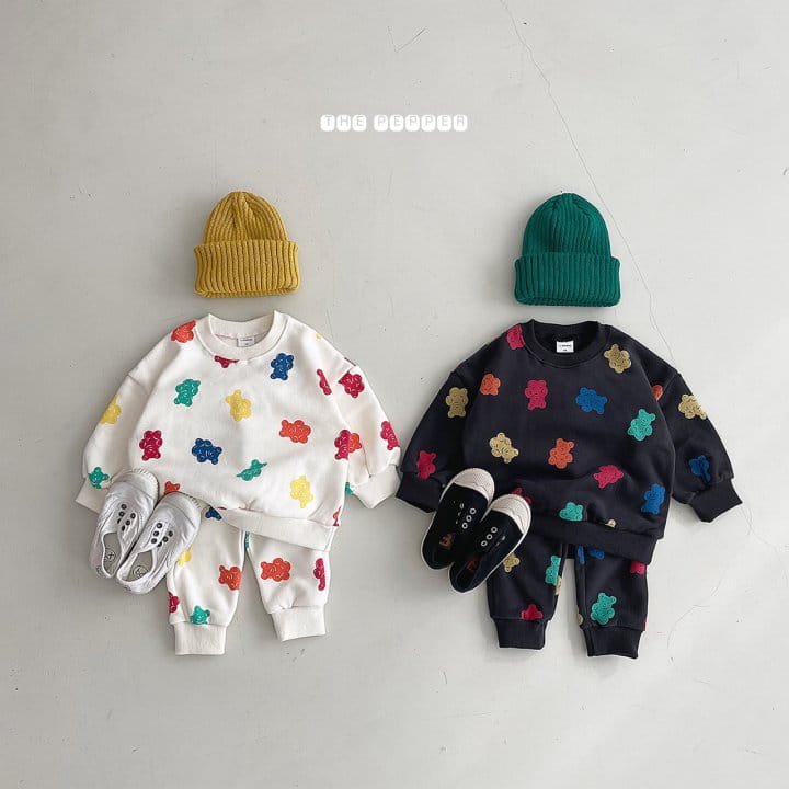 THE PEPPER - Korean Children Fashion - #Kfashion4kids - Jelly Bear Fleece Top Bottom Set - 2