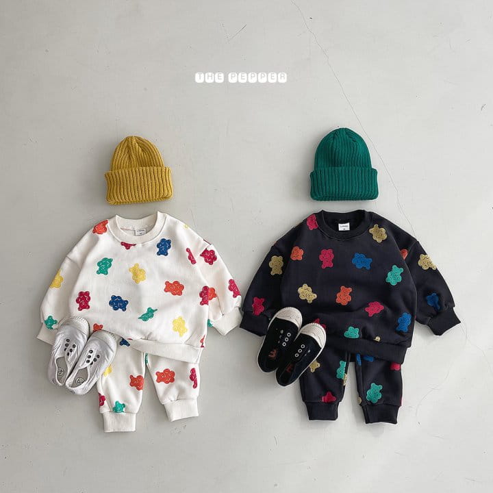 THE PEPPER - Korean Children Fashion - #Kfashion4kids - Jelly Bear Fleece Top Bottom Set - 3