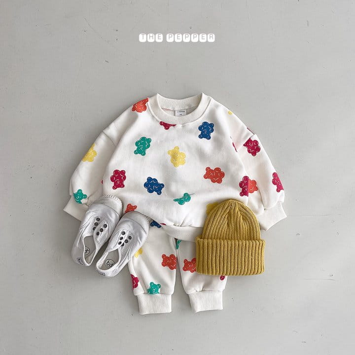 THE PEPPER - Korean Children Fashion - #Kfashion4kids - Jelly Bear Fleece Top Bottom Set - 8