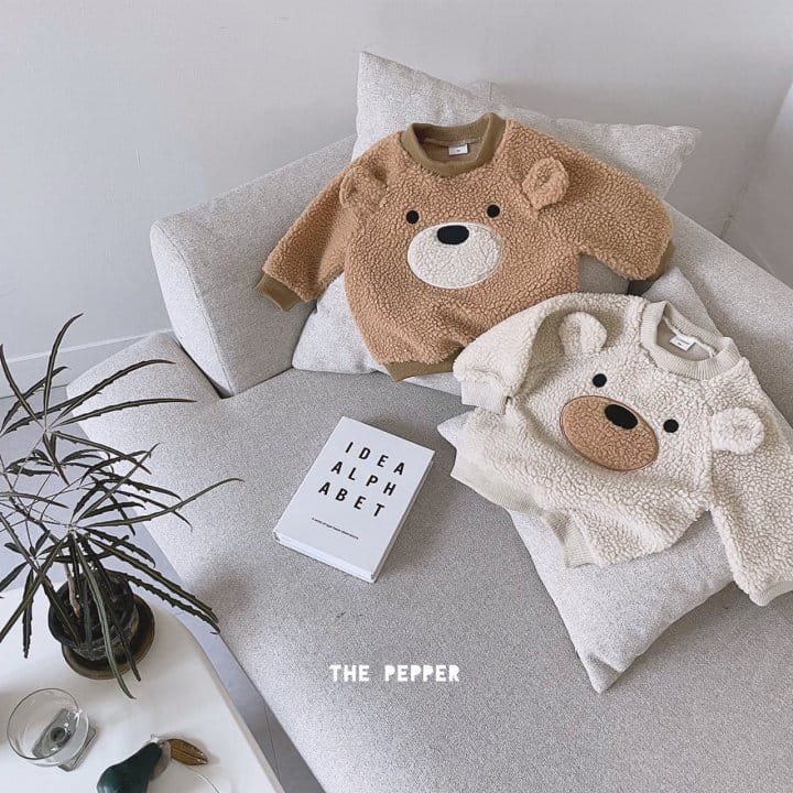 THE PEPPER - Korean Children Fashion - #Kfashion4kids - Bear Fluffy Sweatshirt