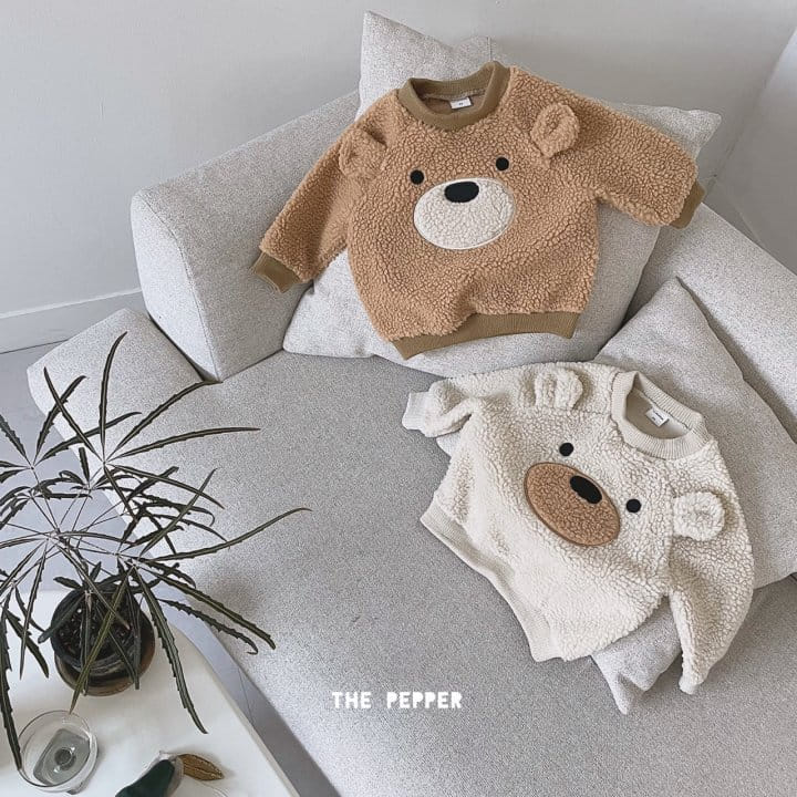 THE PEPPER - Korean Children Fashion - #Kfashion4kids - Bear Fluffy Sweatshirt - 3