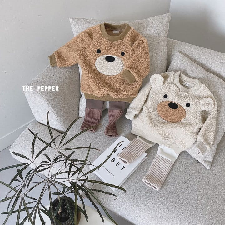 THE PEPPER - Korean Children Fashion - #Kfashion4kids - Bear Fluffy Sweatshirt - 4