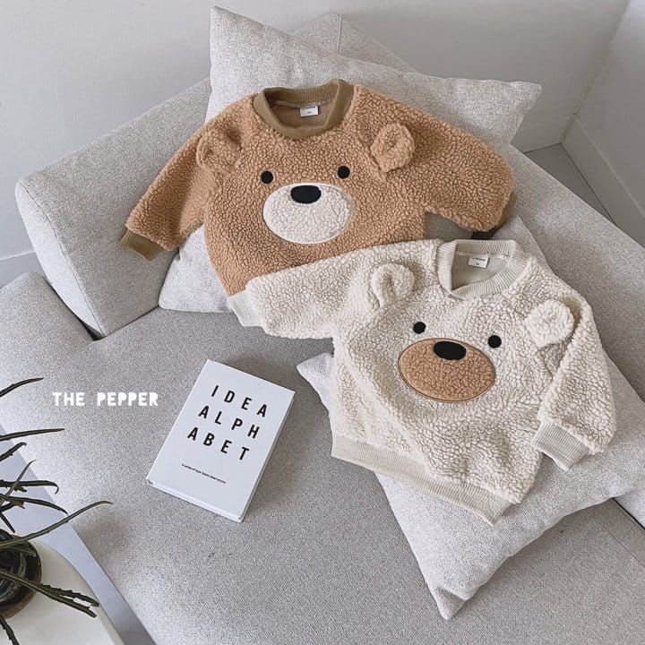 THE PEPPER - Korean Children Fashion - #Kfashion4kids - Bear Fluffy Sweatshirt - 6