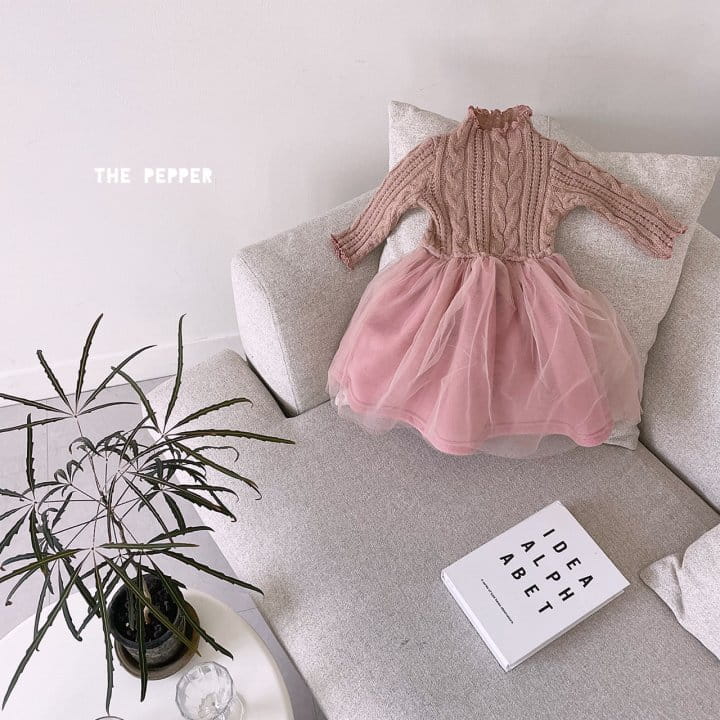THE PEPPER - Korean Children Fashion - #Kfashion4kids - Twist Knit Sha One-piece