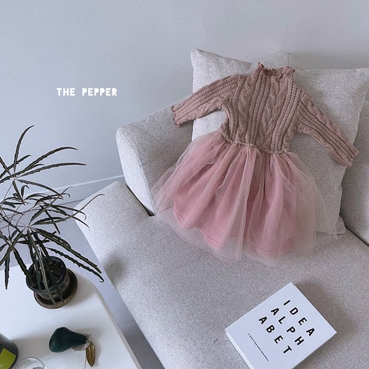 THE PEPPER - Korean Children Fashion - #Kfashion4kids - Twist Knit Sha One-piece - 2