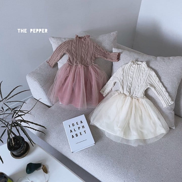 THE PEPPER - Korean Children Fashion - #Kfashion4kids - Twist Knit Sha One-piece - 4