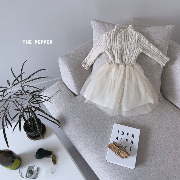 THE PEPPER - Korean Children Fashion - #Kfashion4kids - Twist Knit Sha One-piece - 6