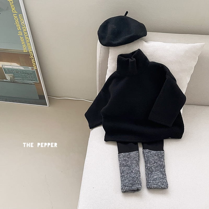 THE PEPPER - Korean Children Fashion - #Kfashion4kids - Loose Fit Knit Turtleneck - 6