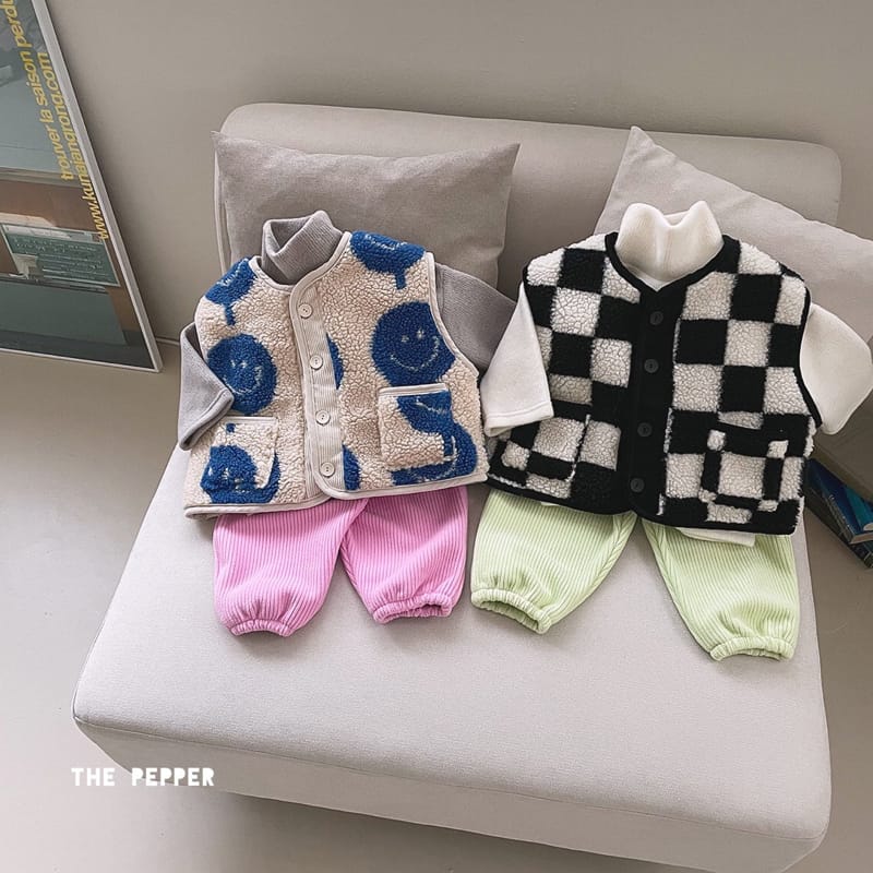 THE PEPPER - Korean Children Fashion - #Kfashion4kids - Smile Check Vest - 3