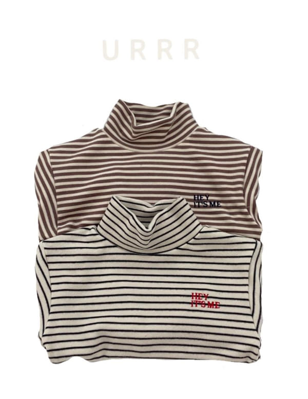 URRR - Korean Children Fashion - #Kfashion4kids - Hey Stripes Turtleneck