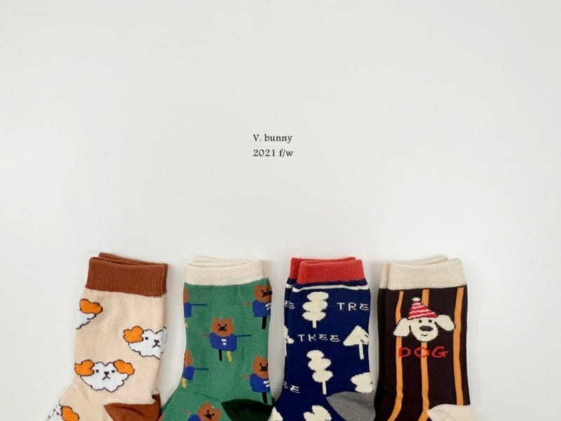 V BUNNY - Korean Children Fashion - #Kfashion4kids - Dogi Socks [set of 4]