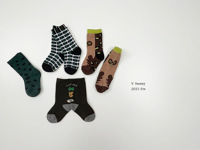 V BUNNY - Korean Children Fashion - #Kfashion4kids - Together Socks [set of 4] - 5
