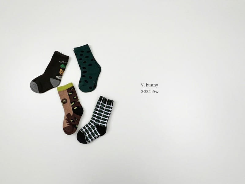 V BUNNY - Korean Children Fashion - #Kfashion4kids - Together Socks [set of 4] - 6