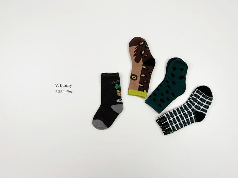 V BUNNY - Korean Children Fashion - #Kfashion4kids - Together Socks [set of 4] - 7