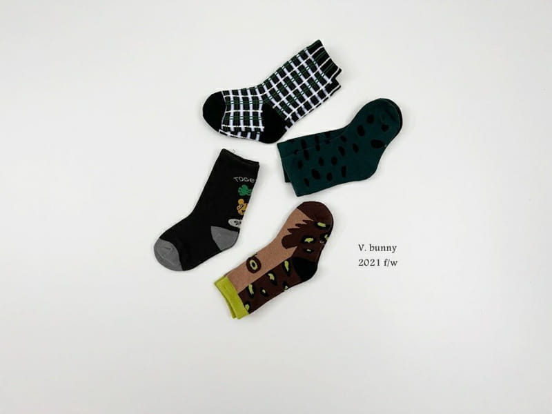 V BUNNY - Korean Children Fashion - #Kfashion4kids - Together Socks [set of 4] - 8