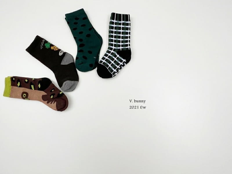 V BUNNY - Korean Children Fashion - #Kfashion4kids - Together Socks [set of 4] - 9