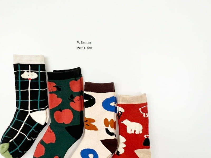 V BUNNY - Korean Children Fashion - #Kfashion4kids - Pola Socks [set of 4]