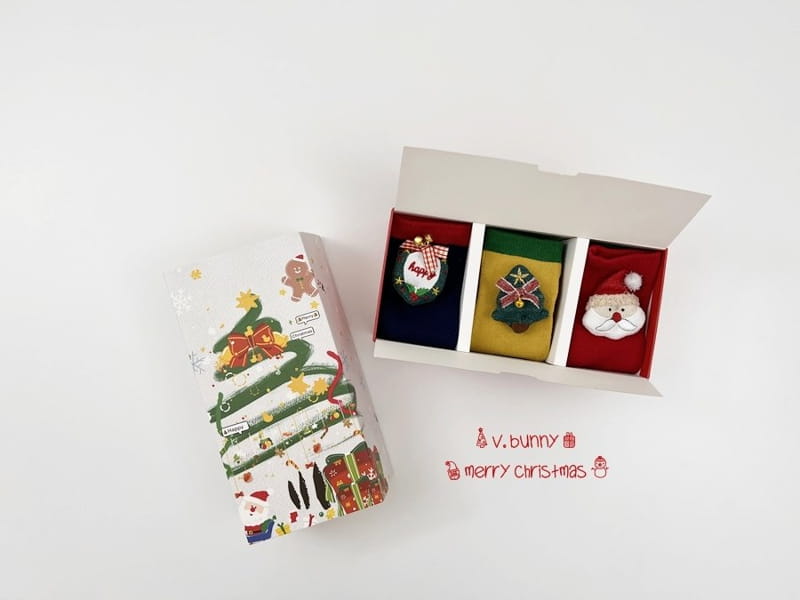 V BUNNY - Korean Children Fashion - #Kfashion4kids - Christmas Socks [set of 3] - 10