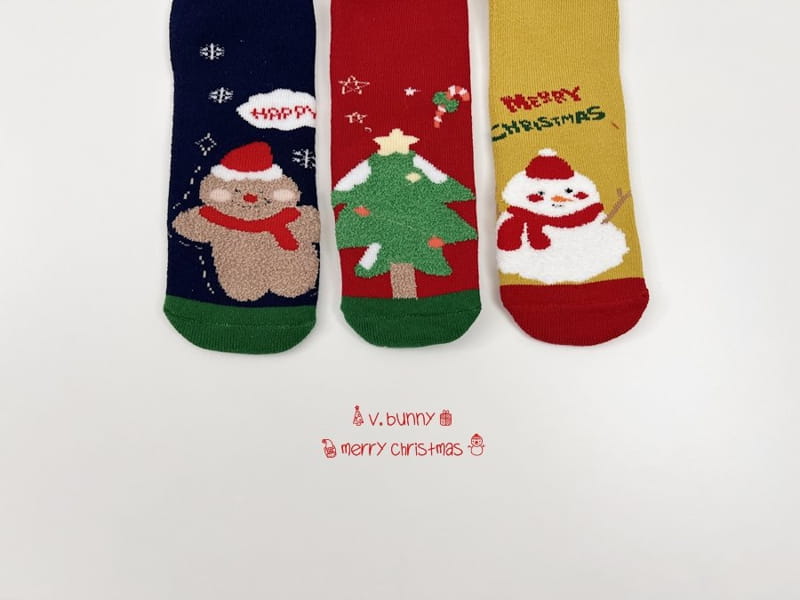 V BUNNY - Korean Children Fashion - #Kfashion4kids - Christmas Socks [set of 3] - 2