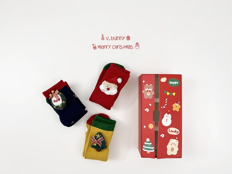 V BUNNY - Korean Children Fashion - #Kfashion4kids - Christmas Socks [set of 3] - 7