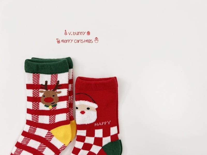 V BUNNY - Korean Children Fashion - #Kfashion4kids - Happy Socks [set of 2]
