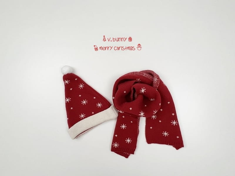 V BUNNY - Korean Children Fashion - #Kfashion4kids - Snow Flower Muffler Hat Set
