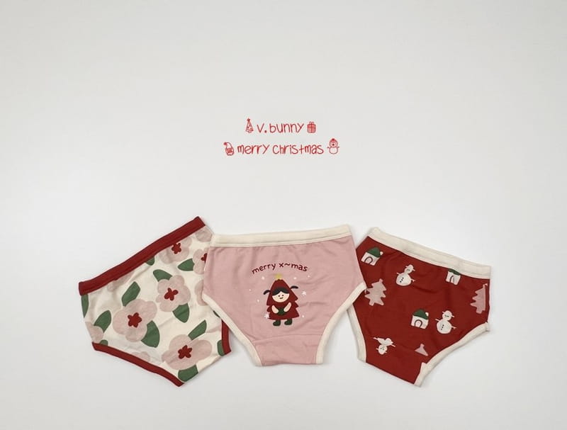 V BUNNY - Korean Children Fashion - #Kfashion4kids - Merry Merry Underwear [set of 3] - 4