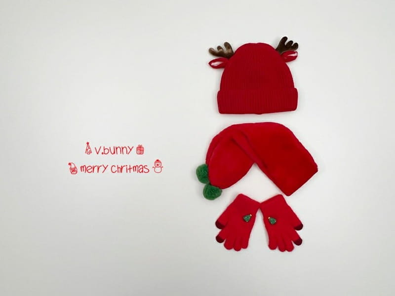 V BUNNY - Korean Children Fashion - #Kfashion4kids - Dear Christmas Bonnet Muffler Gloves Set - 6