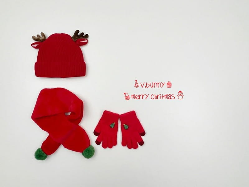 V BUNNY - Korean Children Fashion - #Kfashion4kids - Dear Christmas Bonnet Muffler Gloves Set - 7