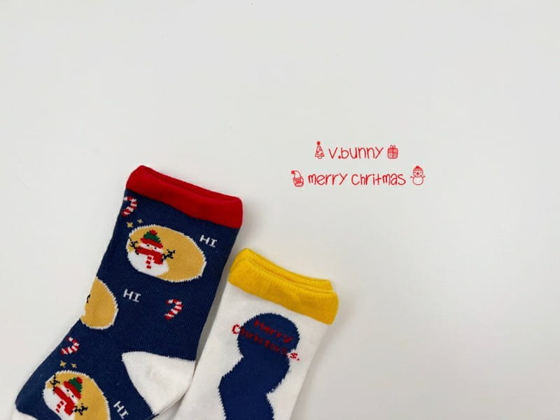 V BUNNY - Korean Children Fashion - #Kfashion4kids - Snowman Socks [set of 2]