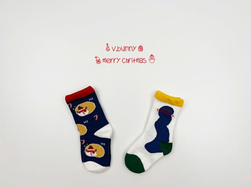 V BUNNY - Korean Children Fashion - #Kfashion4kids - Snowman Socks [set of 2] - 4