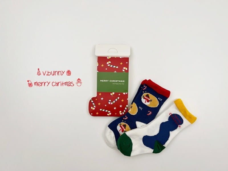 V BUNNY - Korean Children Fashion - #Kfashion4kids - Snowman Socks [set of 2] - 5