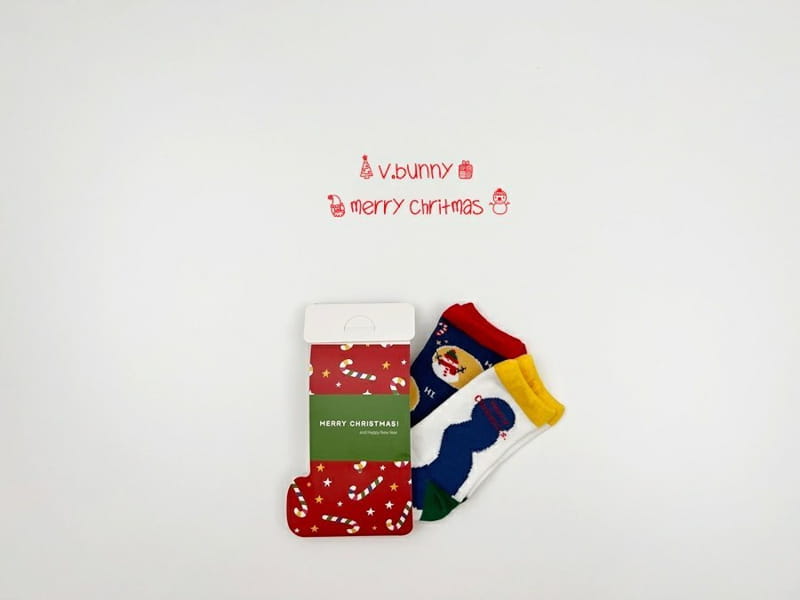 V BUNNY - Korean Children Fashion - #Kfashion4kids - Snowman Socks [set of 2] - 6
