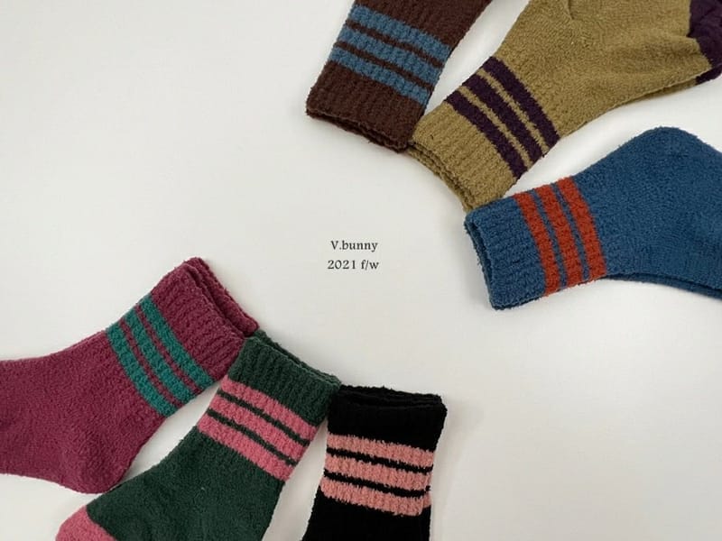 V BUNNY - Korean Children Fashion - #Kfashion4kids - Stripes Sleep Socks [set of 3] - 2