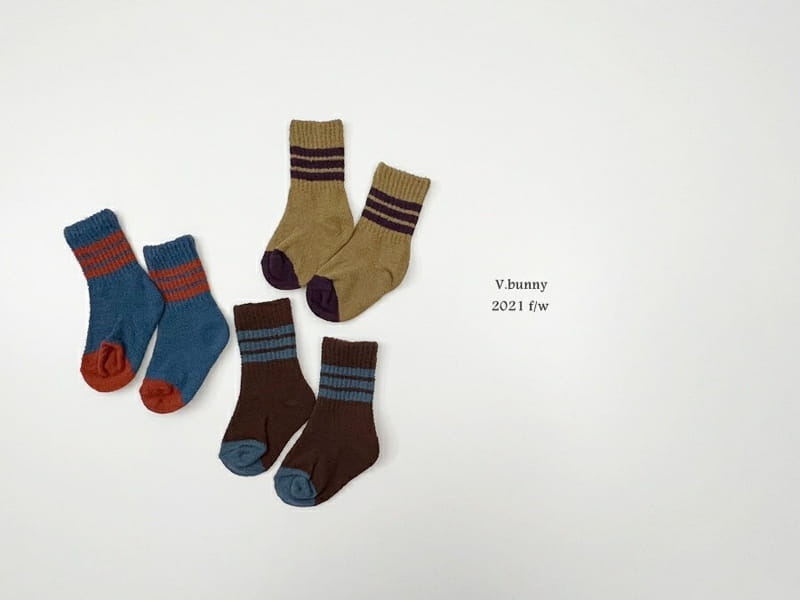 V BUNNY - Korean Children Fashion - #Kfashion4kids - Stripes Sleep Socks [set of 3] - 5