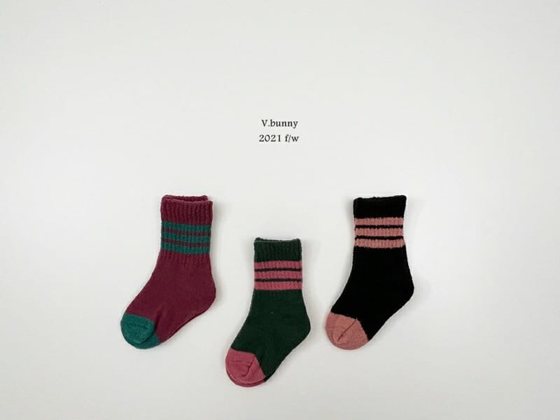 V BUNNY - Korean Children Fashion - #Kfashion4kids - Stripes Sleep Socks [set of 3] - 6