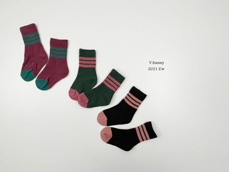 V BUNNY - Korean Children Fashion - #Kfashion4kids - Stripes Sleep Socks [set of 3] - 8