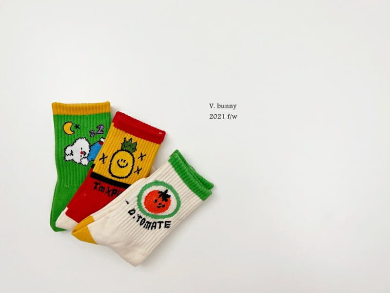V BUNNY - Korean Children Fashion - #Kfashion4kids - Pain Socsk [set of 3]