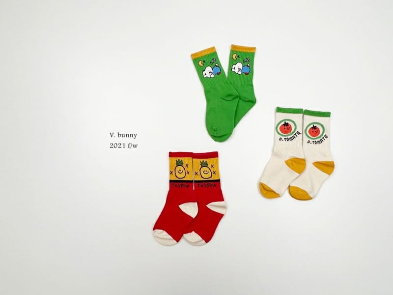 V BUNNY - Korean Children Fashion - #Kfashion4kids - Pain Socsk [set of 3] - 5