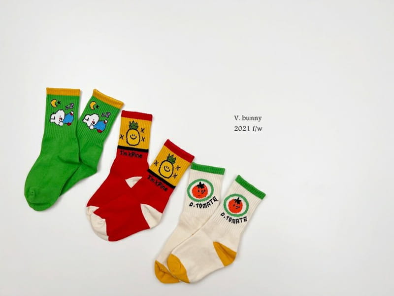 V BUNNY - Korean Children Fashion - #Kfashion4kids - Pain Socsk [set of 3] - 6