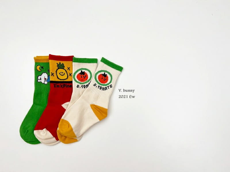 V BUNNY - Korean Children Fashion - #Kfashion4kids - Pain Socsk [set of 3] - 7