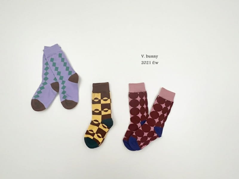 V BUNNY - Korean Children Fashion - #Kfashion4kids - Purple Purple Socks [set of 3] - 6
