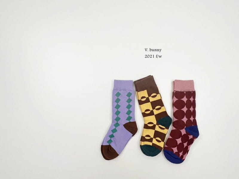 V BUNNY - Korean Children Fashion - #Kfashion4kids - Purple Purple Socks [set of 3] - 7